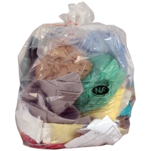250 bolsas de basura transparente de 110 litros con certificado NF para residuos — Imagen del producto