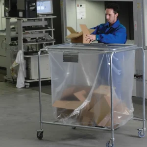 50 bolsas de basura transparentes de 600 litros para residuos, 80 x 80 x 15 cm — Imagen del producto