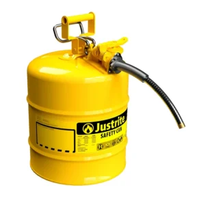 Bidón de seguridad amarillo de 19 litros con manguera para líquidos inflamables — Imagen del producto
