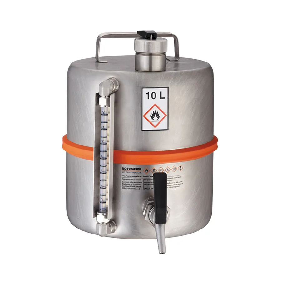 Bidón de seguridad en acero inoxidable de 10 litros con grifo, Ø 26 x 33 cm — Imagen del producto