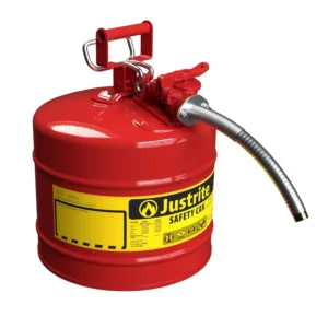 Bidón de seguridad rojo de 19 litros con manguera para líquidos inflamables — Imagen del producto