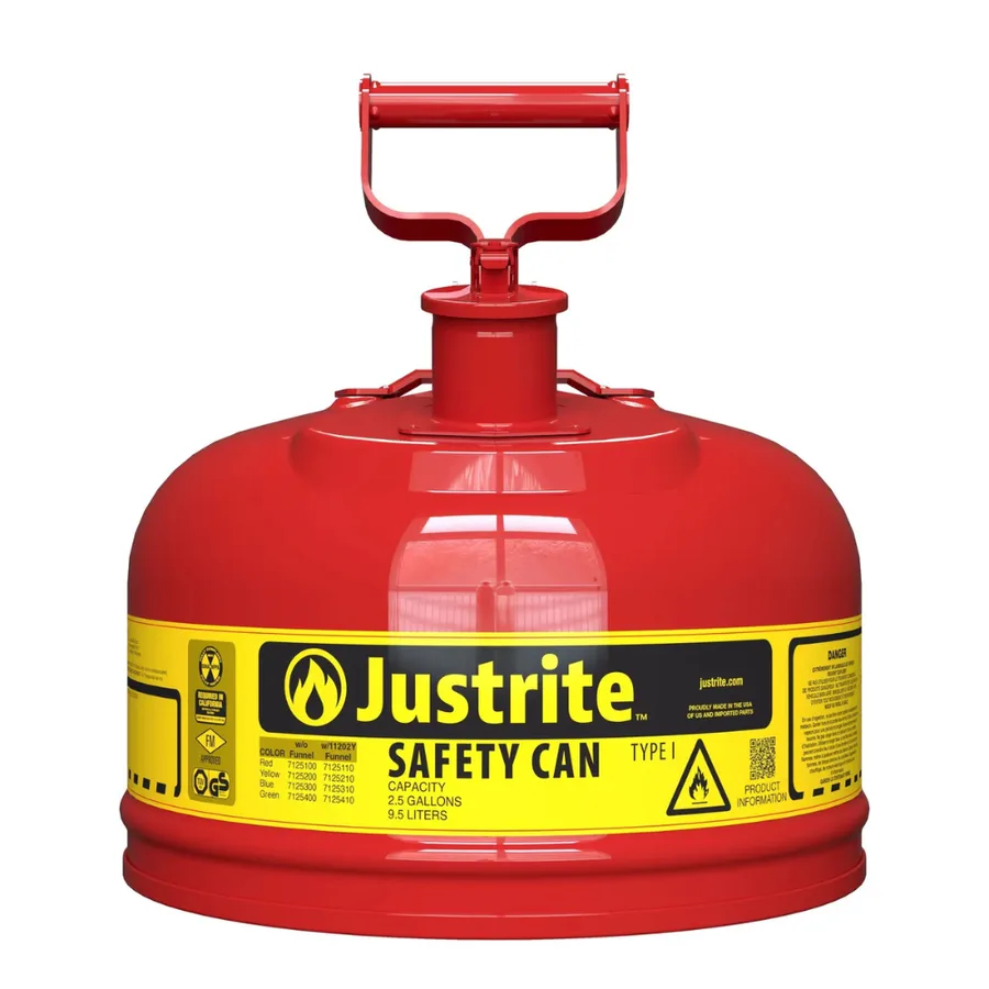 Bidón de seguridad rojo de 9,5L de acero galvanizado para líquidos inflamables — Detalle del producto