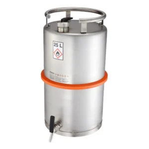 Bidón en acero inoxidable de 25 litros con grifo de cierre automático, Ø 32x54cm — Imagen del producto