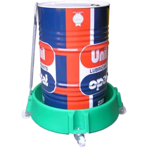 Bidón móvil de polietileno con timón, capacidad de 40 litros. — Imagen del producto