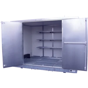Bungalow de 2x2 metros con puertas batientes en la fachada. — Imagen del producto