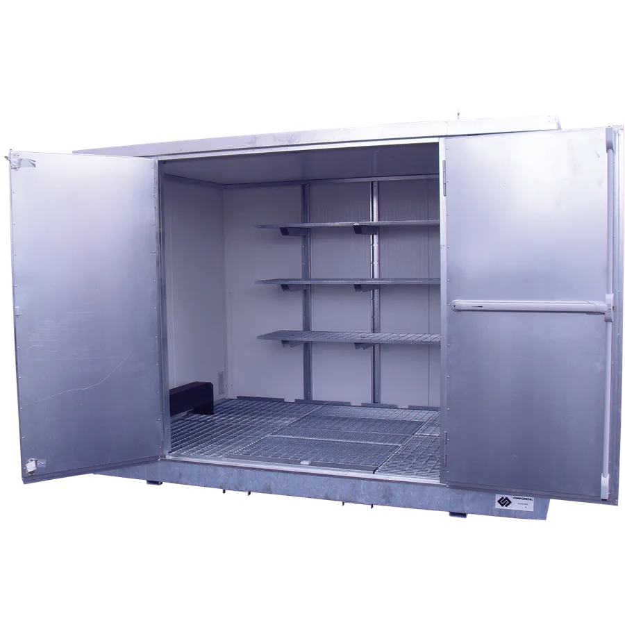 Bungalow de 2x2 metros con puertas batientes en la fachada. — Imagen del producto
