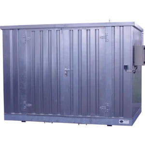 Bungalow de 6x2M con puertas batientes en la fachada. — Imagen del producto