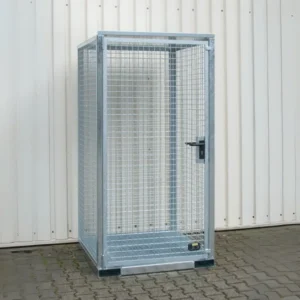 Caseta de rejilla para 16 botellas de gas monobloque con suelo de rejilla y techo. — Imagen del producto
