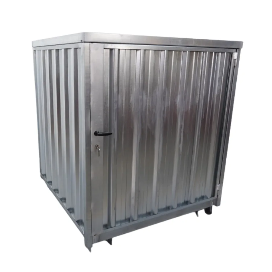 Caseta para 4 bidones en acero galvanizado 145x80x145cm — Imagen del producto