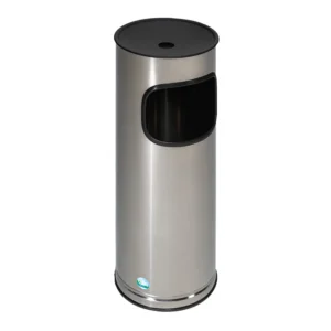 Cenicero exterior con papelera de basura de 17 litros en acero, 25 x 61 cm — Imagen del producto