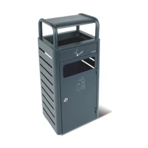 Cenicero exterior de 2L con contenedor de 22L en acero galvanizado, 28x33x90 cm — Imagen del producto