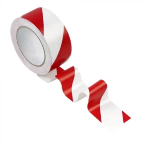 Cinta adhesiva de señalización multiuso roja y blanca de 33 m. — Imagen del producto