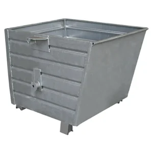 Contenedor basculante de 300 litros en chapa de acero galvanizado, 80x60x60 cm — Imagen del producto