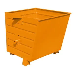 Contenedor basculante naranja de 550 litros en chapa de acero, 100 x 80 x 90 cm — Imagen del producto