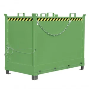 Contenedor verde con apertura inferior para descarga de 2000L, 104x185x146 cm — Imagen del producto