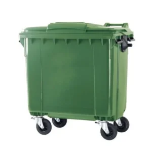 Contenedor verde de basura de 1100 litros para reciclaje, 137 x 109 x 132 cm — Imagen del producto