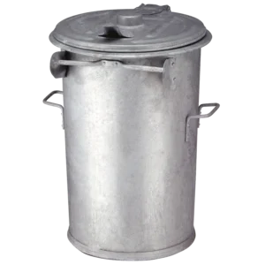 Cubo de basura ignífugo en acero galvanizado de 110 litros, Ø51 x 95 cm — Imagen del producto