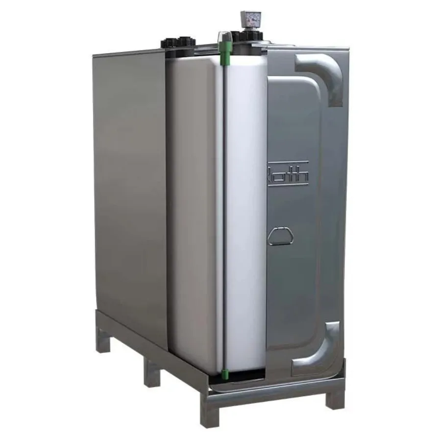 Depósito de almacenamiento multifluido de doble pared de acero/PE de 1000 L. — Imagen del producto