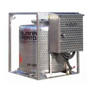 Depósito de gasolina en acero inoxidable 304 de 330L y bomba manual, 79x108x96cm — Imagen del producto