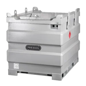 Depósito de transporte y almacenamiento de gasóleo de 1000L de acero de doble pared, homologado ADR - equipado con 4 válvulas, 60L/min. — Imagen del producto