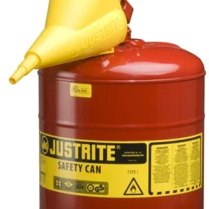 Embudo con abrazadera para bidones de seguridad de acero Tipo I, con manguera galvanizada de 1" de diámetro exterior. — Imagen del producto