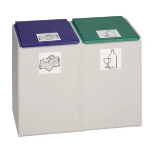 Estación de reciclaje de 2 contenedores de 40 litros sin tapa, 51 x 41 x 57 cm — Imagen del producto