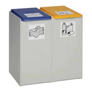 Estación de reciclaje de 2 contenedores de 60 litros sin tapa, 71 x 41 x 57 cm — Imagen del producto