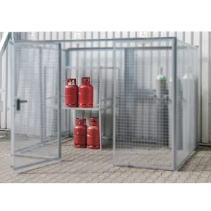 Estantería apilable para botellas de gas. — Producto en uso