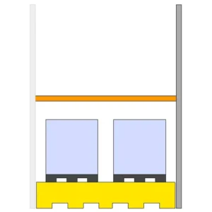 Estantería siguiente para 2 GRG con retención de PE en 1 nivel. — Imagen del producto