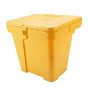 Kit absorbente de productos químicos de 100 litros en caja amarilla. — Imagen del producto