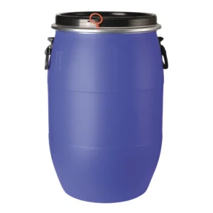 Kit absorbente de productos químicos de 75 litros en bidón homologado azul. — Imagen del producto