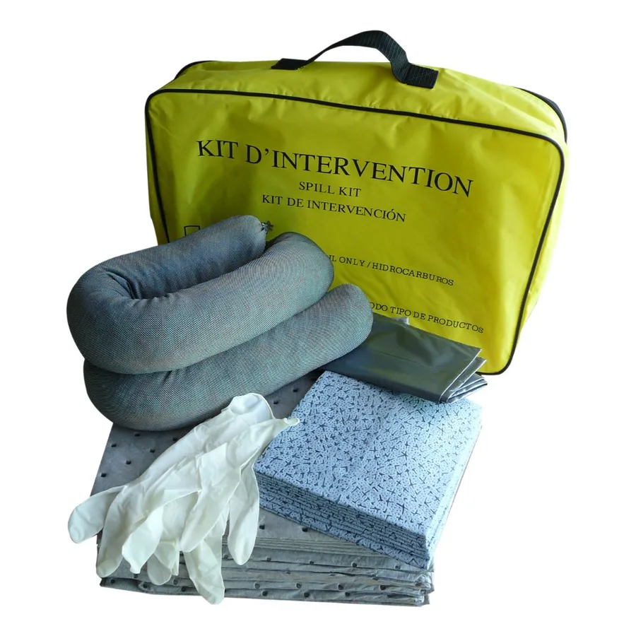 Kit absorbente universal de 10 litros en bolsa amarilla. — Imagen del producto