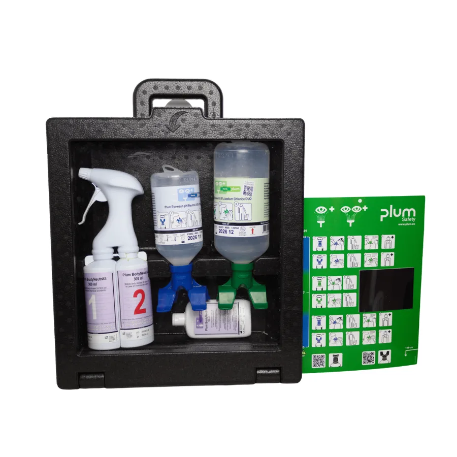 Maletín con kit de respuesta química para ojos y piel de Bodyneutrall y PhNeutral — Imagen del producto