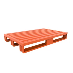 Palet de acero de 120 x 100 con 3 patines con revestimiento de madera. — Imagen del producto