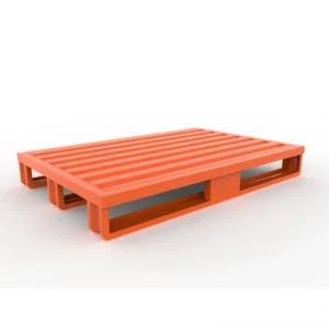 Palet de acero de 120 x 80 cm equipada con 3 patines de 2 toneladas. — Imagen del producto