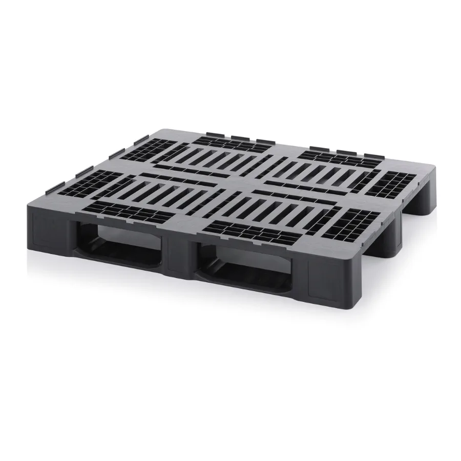 Palet plástico 120x100cm con 3 patines y borde seguridad — Imagen del producto