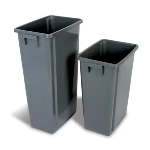 Papelera de reciclaje industrial en polipropileno gris de 80 litros, 46x32x76 cm — Imagen del producto