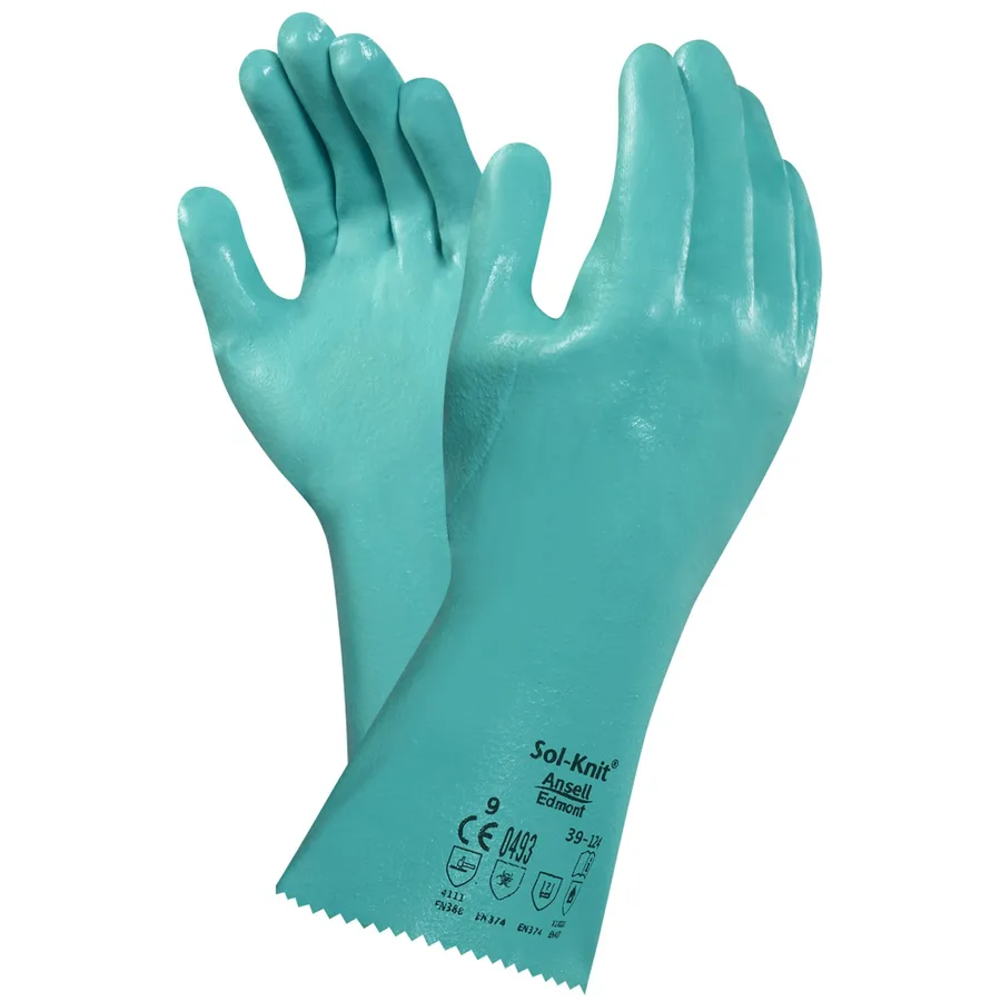 Par de guantes de nitrilo para productos químicos talla 10. — Imagen del producto