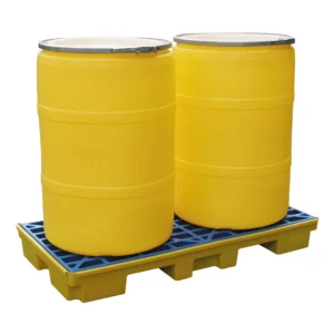 Plataforma de retención en polietileno de 80 litros para 2 bidones, 132x66x15 cm — Imagen del producto