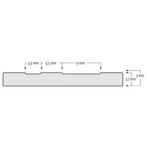 Revestimiento suelo de 3 mm Check 'n' Roll, negro 140 cm x 10 m. — Esquema técnico