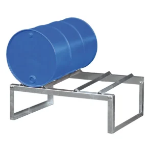 Soporte acero galvanizado para situar 2 bidones de 220 litros en horizontal — Imagen del producto