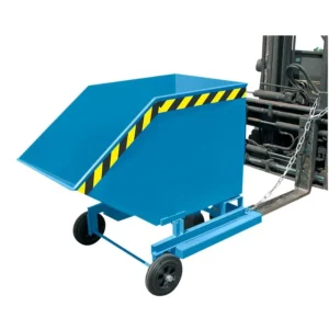 Volquete basculante azul de 250L con entradas para carretillas, 112x82x99 cm — Imagen del producto