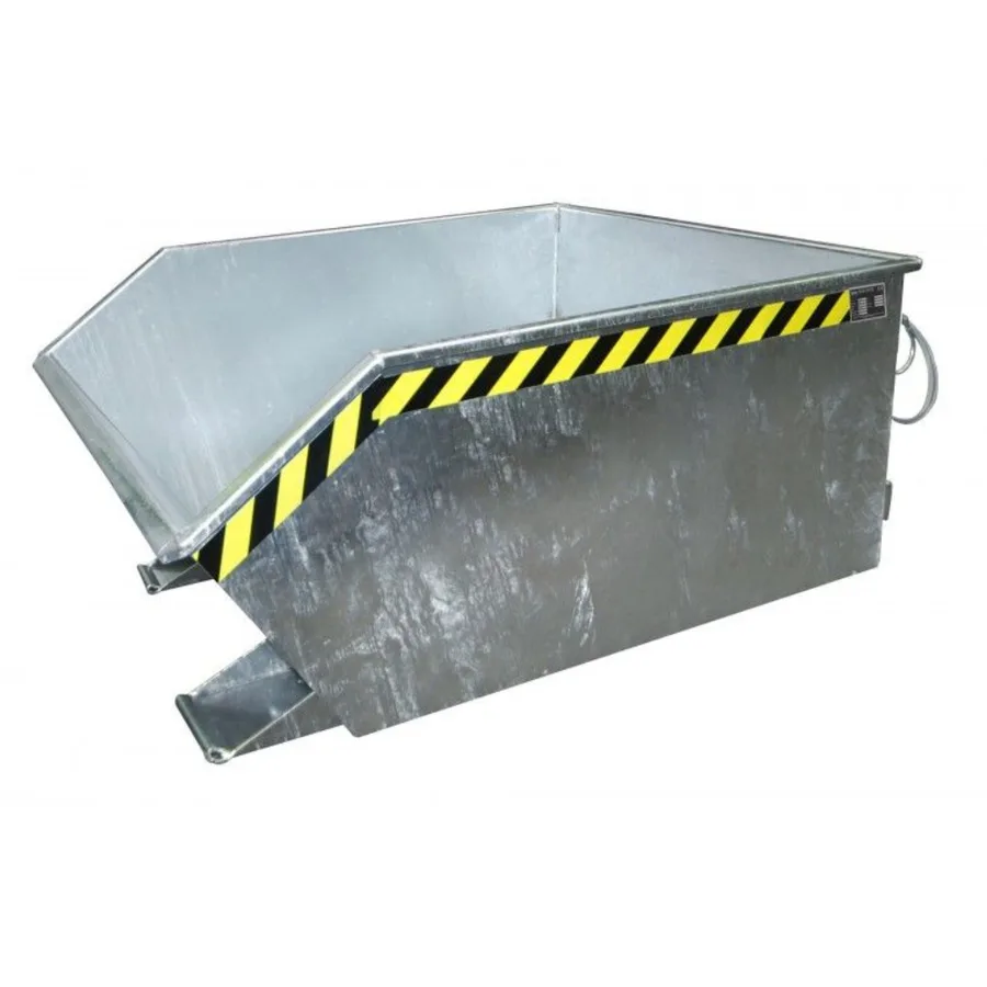 Volquete basculante de perfil bajo en acero galvanizado de 500L, 144x78x68 cm — Imagen del producto