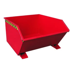 Volquete basculante de perfil bajo rojo de 1000 litros, 164 x 128 x 78 cm — Imagen del producto