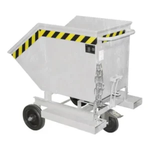 Volquete basculante gris de 250L con entradas para carretillas, 112x82x99 cm — Imagen del producto