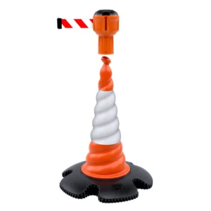 Cono naranja 75cm altura, compatible con cabezal cinta retráctil Skipper — Detalle del producto