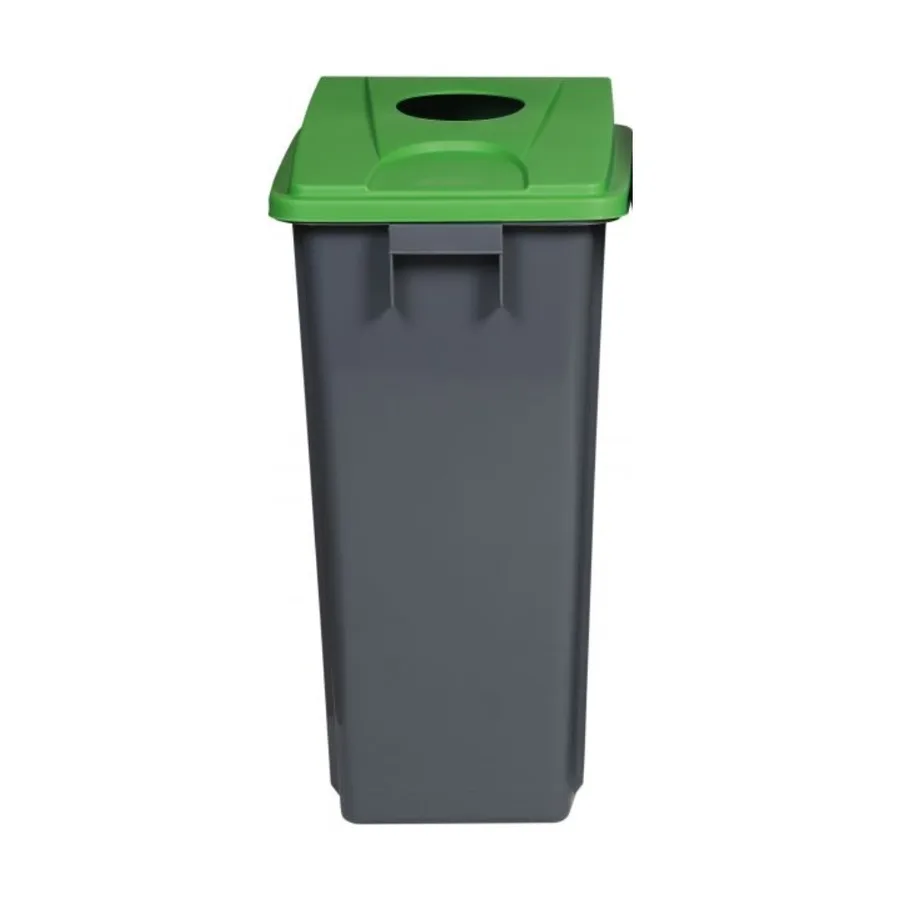 Tapa verde en polipropileno para reciclaje de vidrio de 60 y 80L, 45 x 33 x 7 cm — Detalle del producto