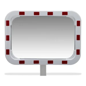 Espejo industrial acrílico de 15 metros de visión en blanco y rojo, 72x4x52 cm — Detalle del producto